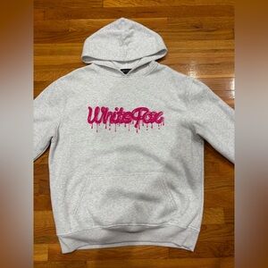 White Fox Pink Logo Hoodie